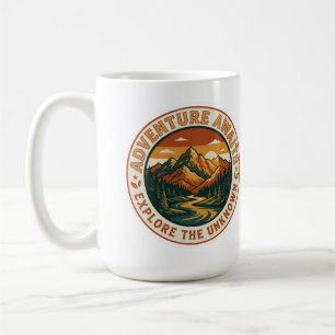Taza De Café Pegatina de Aventura Esperándote - Montaña Naciona