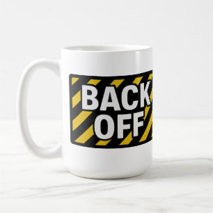 Taza De Café Pegatina de aviso de apagado - Negro negrita y ama