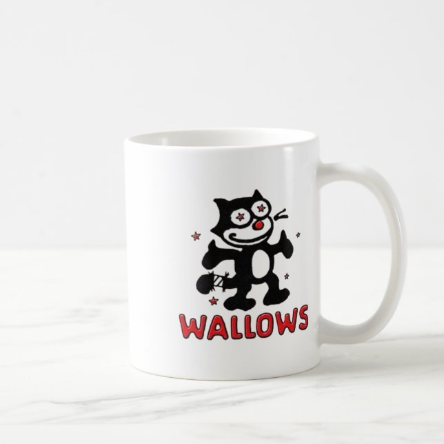 Taza De Café Pegatina de bruces de gato (Derecha)