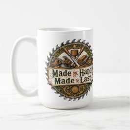 Taza De Café Pegatina de carpintería de herencia hecha a mano