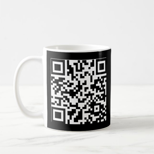 Taza De Café Pegatina de código QR de Rick Roll (Izquierda)