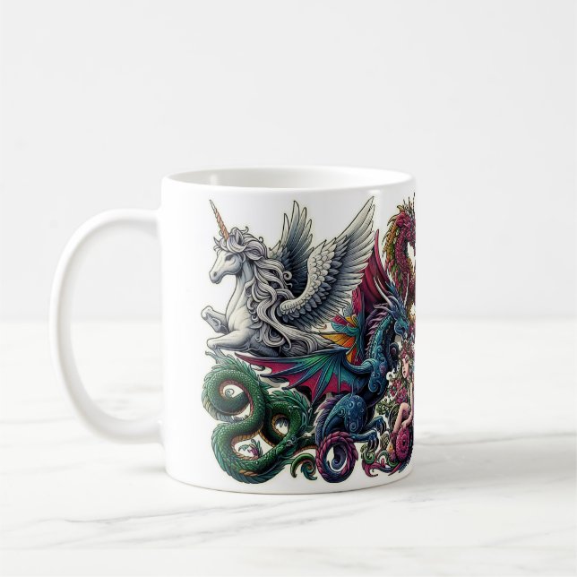 Taza De Café Pegatina de criaturas fantasmas (Izquierda)