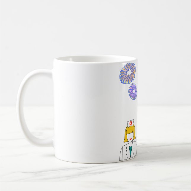 Taza De Café Pegatina de Enfermería de Control de Infecciones - (Izquierda)