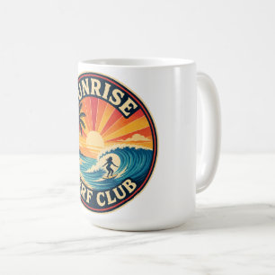 Taza De Café Pegatina de estilo insignia del Sunrise Surf Club