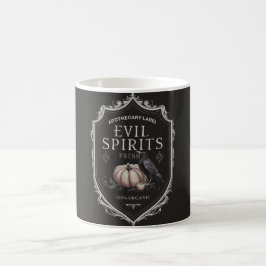 Taza De Café Pegatina de etiquetas de espíritus malvados fresco