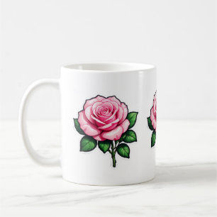 Taza De Café Pegatina de flores rosa rosa transparente