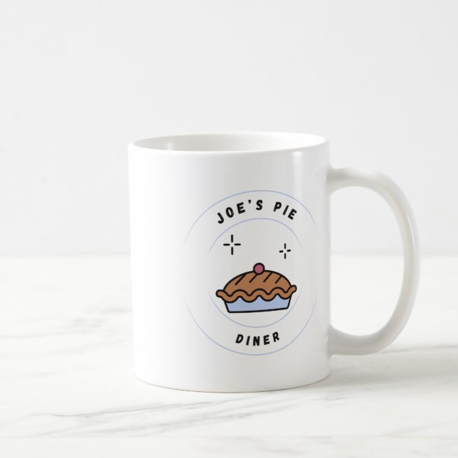Taza De Café Pegatina de Joe's Pie Diner (Derecha)