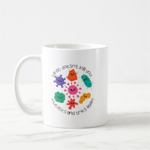 Taza De Café Pegatina de laboratorio de ciencia de bacterias li