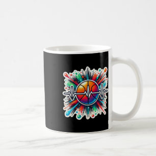 Taza De Café Pegatina de latidos de baloncesto - Perfecto para
