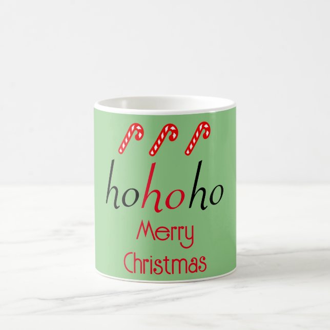 Taza De Café Pegatina de Navidad HoHo Green Merry (Centro)