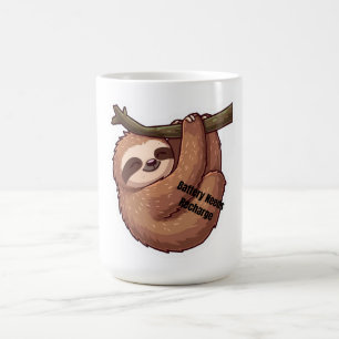 Taza De Café Pegatina de Perezoso Perezoso – Humor Divertido y