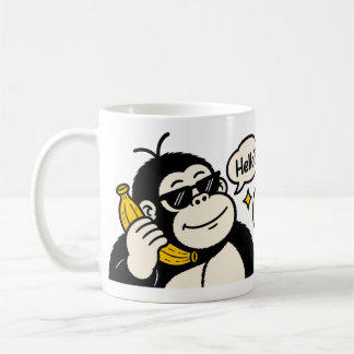 Taza De Café Pegatina de teléfono de plátano de gorila divertid
