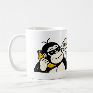Taza De Café Pegatina de teléfono de plátano de gorila divertid