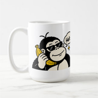 Taza De Café Pegatina de teléfono de plátano de gorila divertid