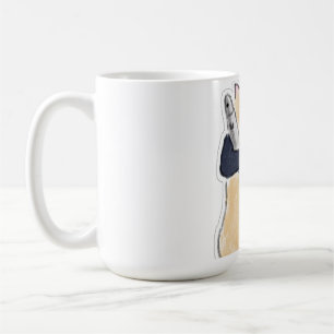Taza De Café Pegatina de vinilo de gato adorable con peces en a
