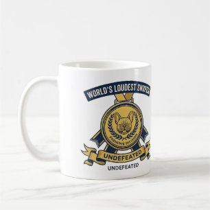 Taza De Café Pegatina del Trofeo Frenchie Ronquidor Más Fuerte 