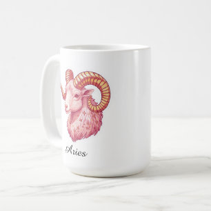 Taza De Café Pegatina del Zodiaco Celestial de Aries - Arte Ros