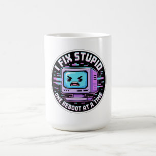 Taza De Café Pegatina divertida de soporte técnico - Arreglo es