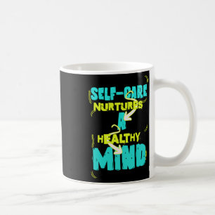 Taza De Café Pegatina Mental Sano de Autocuidado