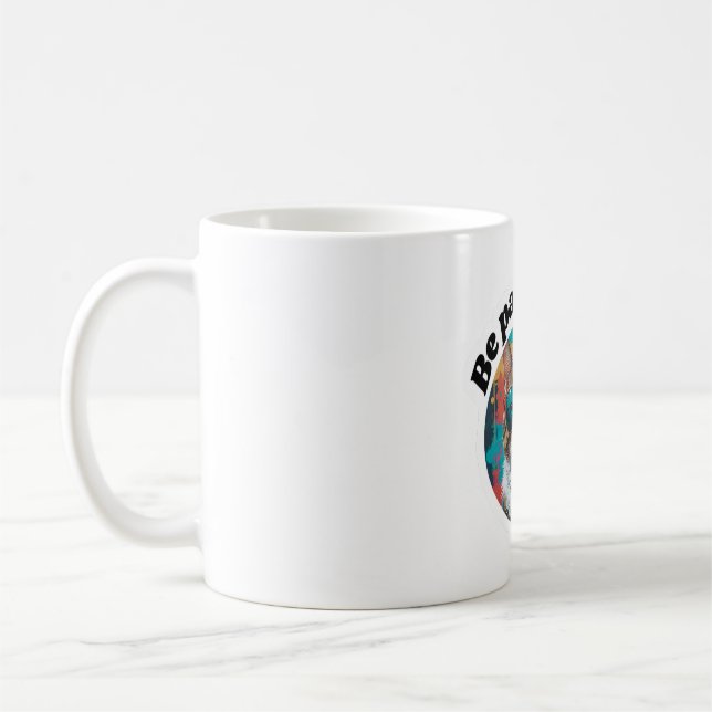 Taza De Café Pegatina motivacional del gato de Guay "Be Pawsiti (Izquierda)