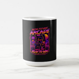Taza De Café Pegatina Retro Arcade Synthwave Neon