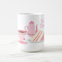 Taza De Café Pegatina Temático De Un Juego De Té Rosa