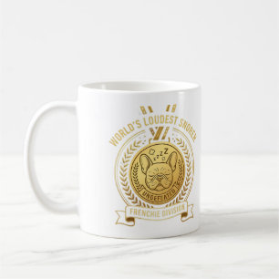 Taza De Café Pegatina Trofeo Frenchie Ronquidor Más Fuerte del