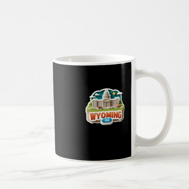 Taza De Café Pegatina Wyoming (Derecha)