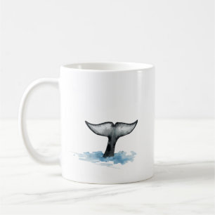 Taza De Café Pegatinas de cola de orca acuarela