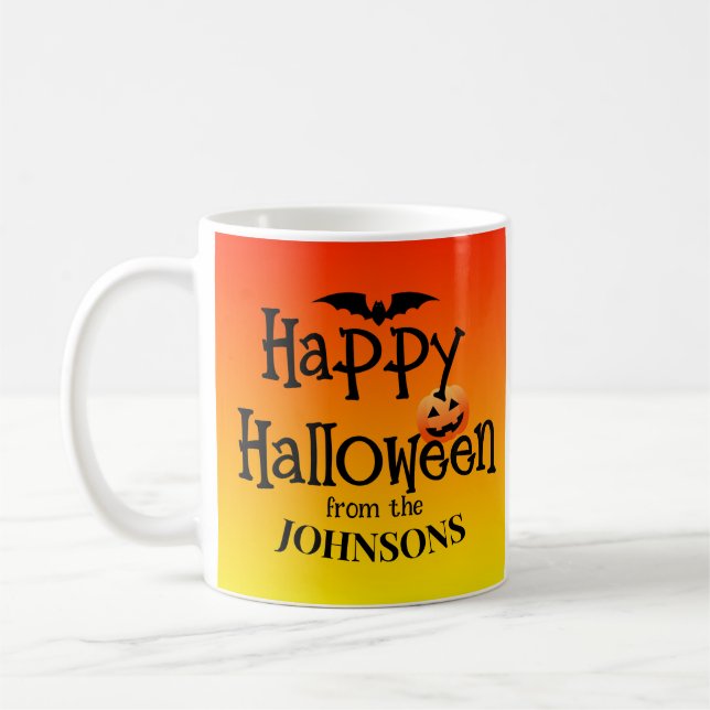 Taza De Café Pegatinas de Halloween personalizados: Añadir nomb (Izquierda)