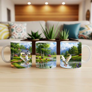 Taza De Café Pekin Ducks Diseño de Mug de Pintura Digital