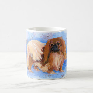 Taza De Café Pekingés Azul Verdadero