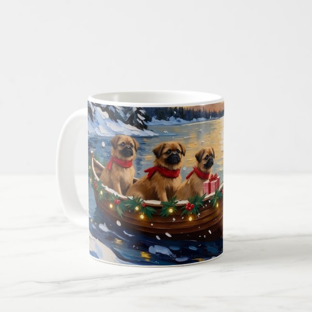 Taza De Café Pekingese Christmas Boat Holiday (Anverso izquierdo)