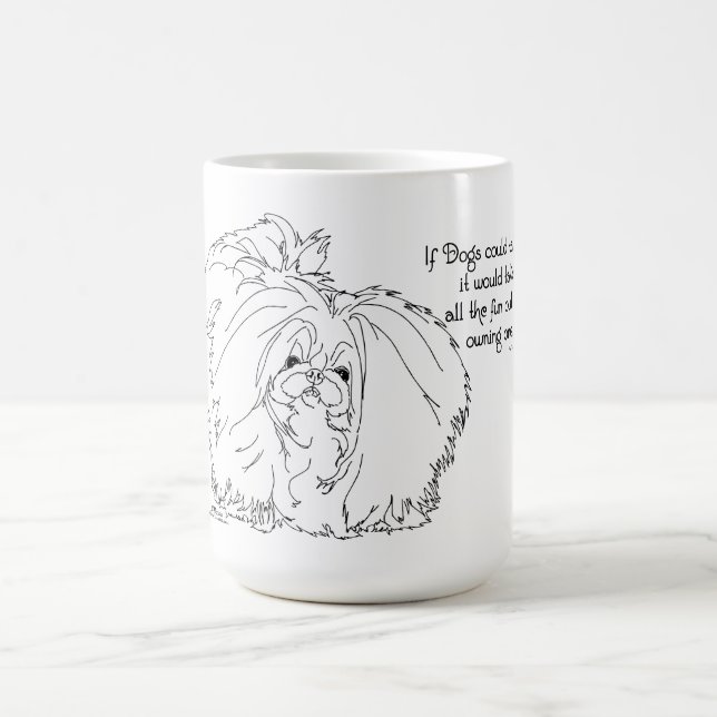 Taza De Café Pekingese si los perros pueden hablar (Centro)