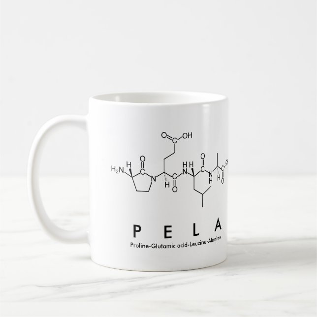 Taza De Café Pela peptide nombre mug (Izquierda)