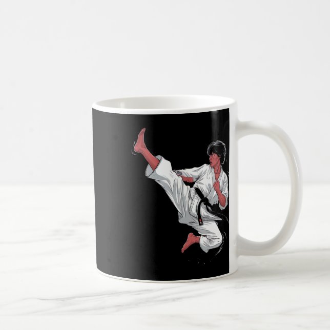 Taza De Café Pelea de Karate del Cinturón Negro (Derecha)