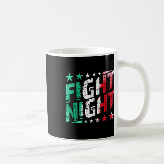Taza De Café Pelea por el Boxeo Nocturno Mma Fan Tema (Derecha)