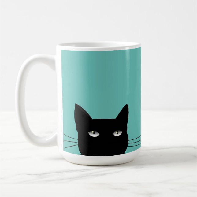 TAZA DE CAFÉ PELEANDO EL BARRO DE CAFÉ DE GATO NEGRO (Izquierda)