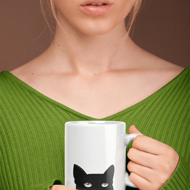 TAZA DE CAFÉ PELEANDO EL BARRO DE CAFÉ DE GATO NEGRO (Subido por el creador)