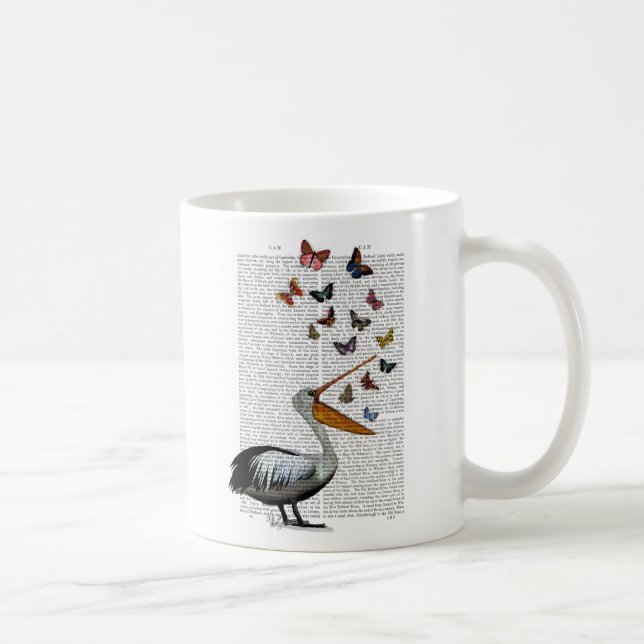 Taza De Café Pelican & Butterflies (Derecha)