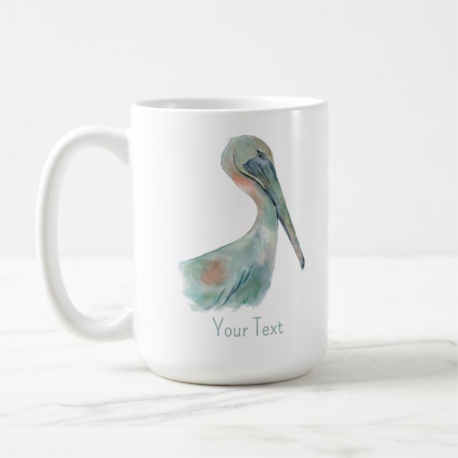Taza De Café Pelícano acuarela (Izquierda)
