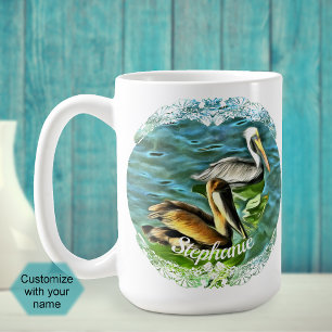Taza De Café Pelícanos personalizados de Mismaloya México 0329