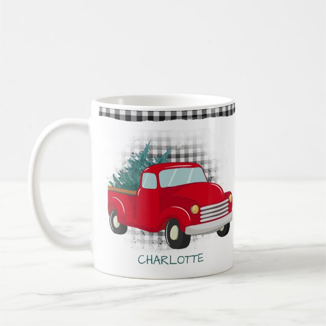 Taza De Café Película de mis Navidades viendo camionetas rojas  (Izquierda)