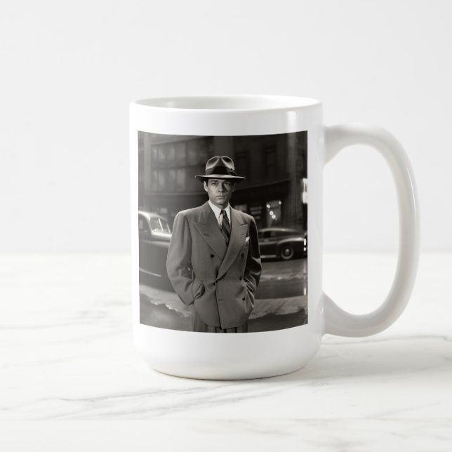 Taza De Café Película Noir Gumshoe Detective Coffee Mug 15oz (Derecha)