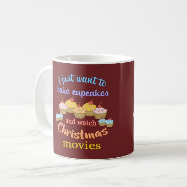 Taza De Café Películas de Navidad y Cupcakes (Anverso izquierdo)