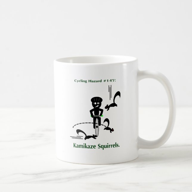 Taza De Café Peligro de ciclo: ardillas del kamikaze (Derecha)