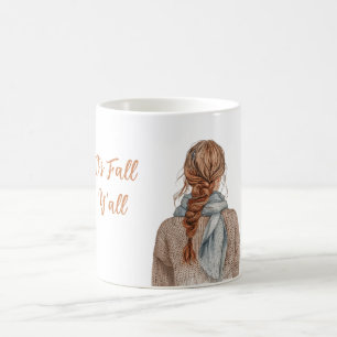 Taza De Café Pelirroja con Sombrero Calabaza Es Otoño Todos