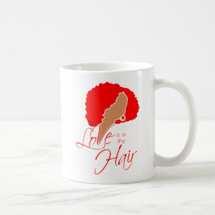 Taza De Café Pelo negro natural El amor está en el pelo