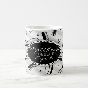 Taza De Café Pelo negro y gris y belleza