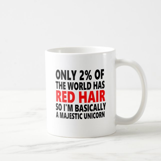 Taza De Café Pelo rojo divertido (Derecha)